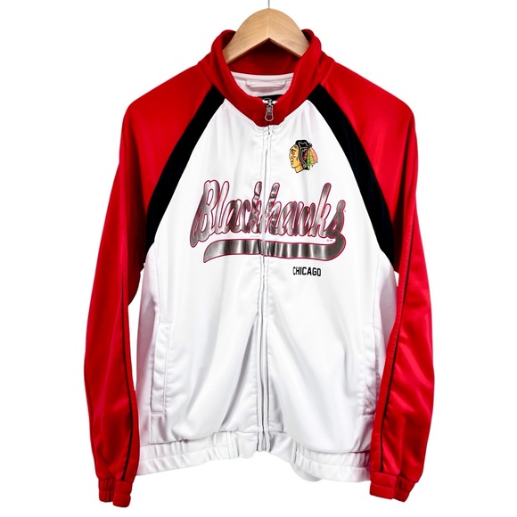 Chicago Blackhawks G-III Sports NHL Women Full Zip Track Jacket Sz XXL Red White - Picture 7 of 15
